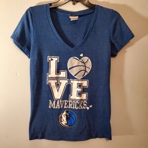 WOMENS NBA LOVE MAVERICKS T-SHIRT, BLUE Size Large